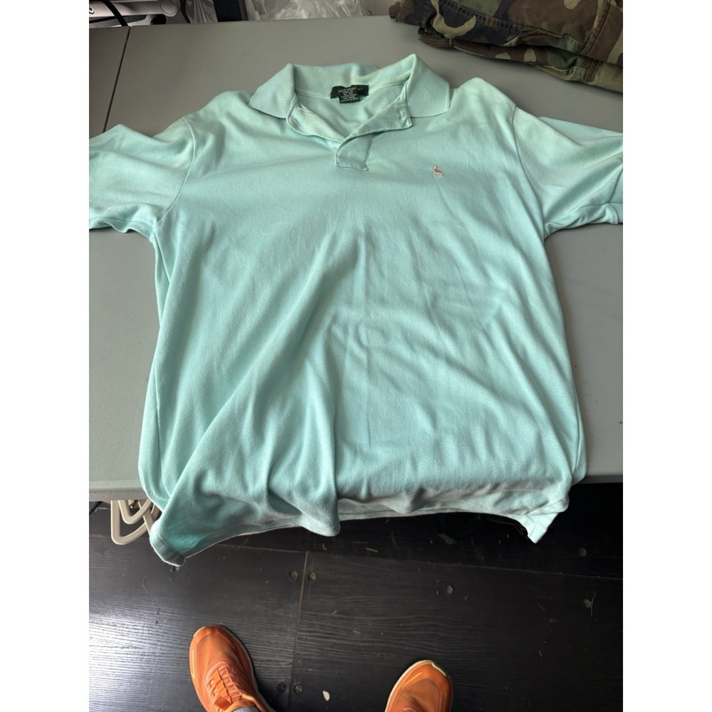 Mens Hunt Club Polo Shirt Medium Light Green Embroidered Horse Logo VTG80s USA